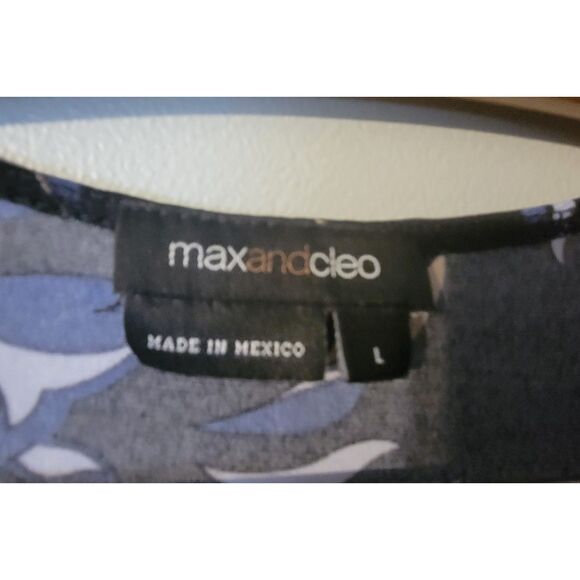 Max and Cleo Women's Multi-Colored Faux Wrap Midi Dress Size L - Picture 3 of 5